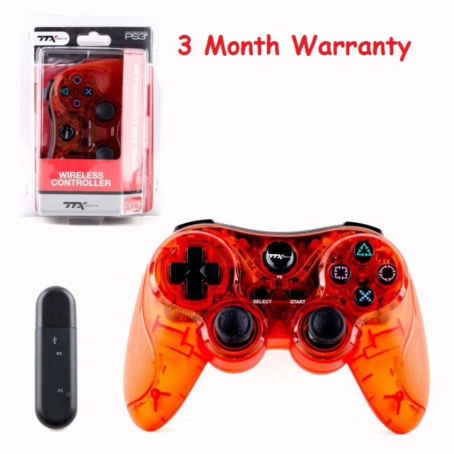 TTX Tech PS3 Wireless Controller Clear Red