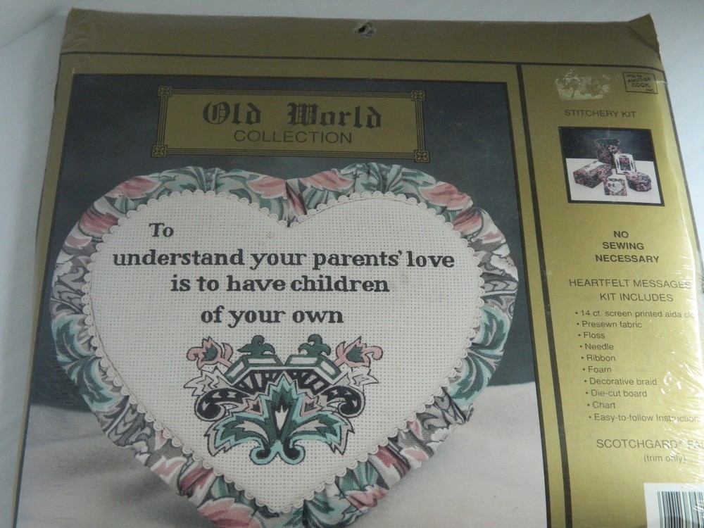 NIP Old World Collection Stitchery Complete Kit #2702 Heart Felt Message