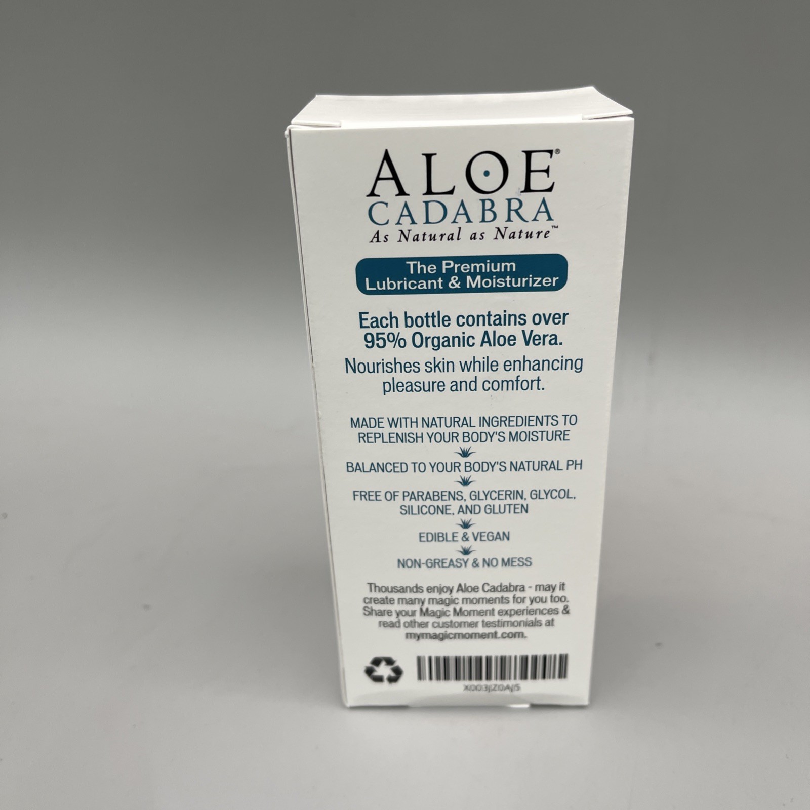 Aloe Cadabra Aloe Natural Water Based Personal Lube Organic Lubricant 2.5oz New