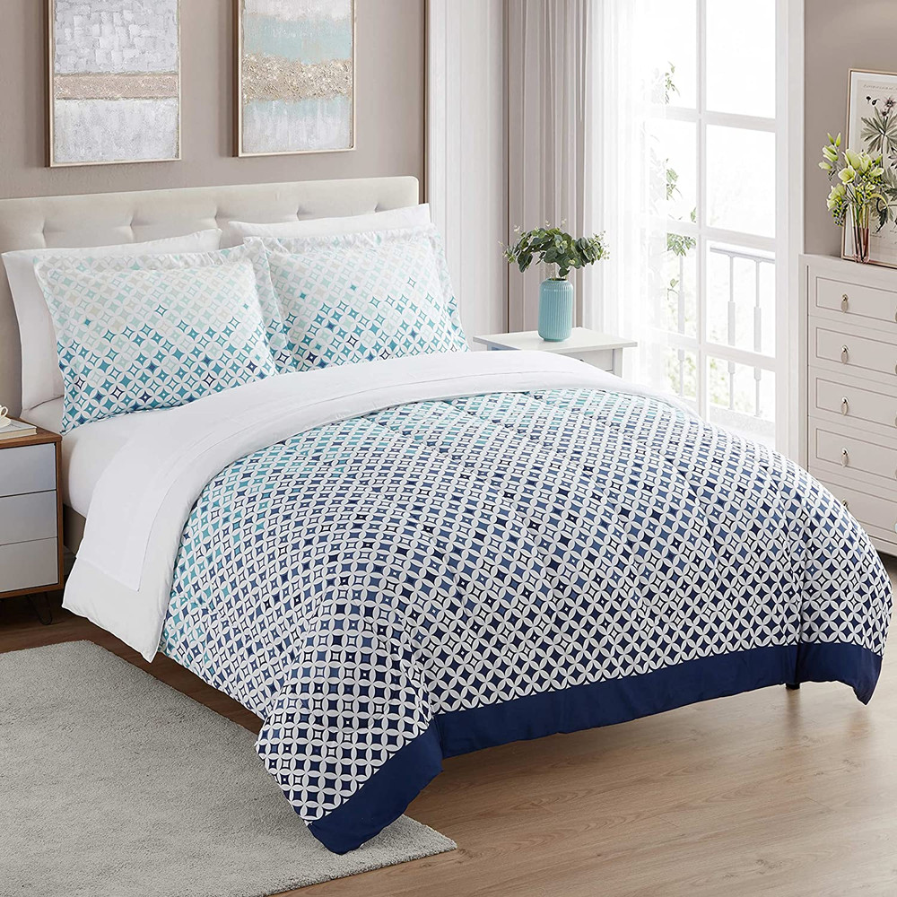 7 Piece Comforter Set Bag Solid Color All Season Soft down Alternative Blanket &