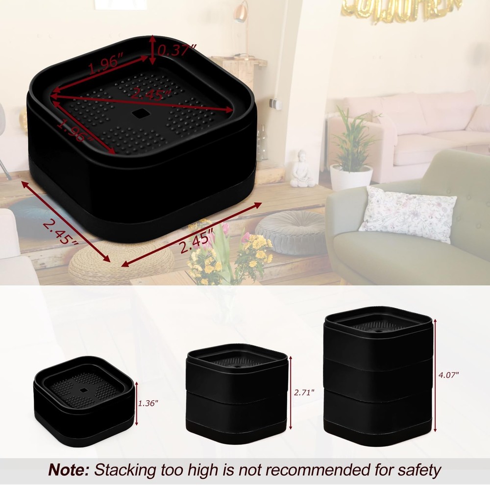 8 Pack Furniture Risers, Adjustable Bed Risers Heavy Duty Stackable Bed Raise...
