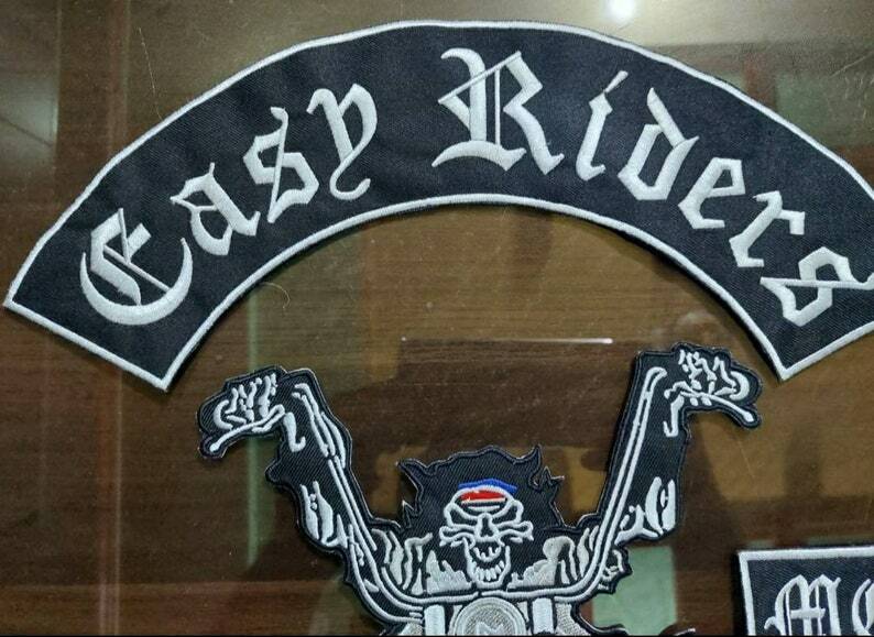 Casp riders mc 35cm iron on embroidered set