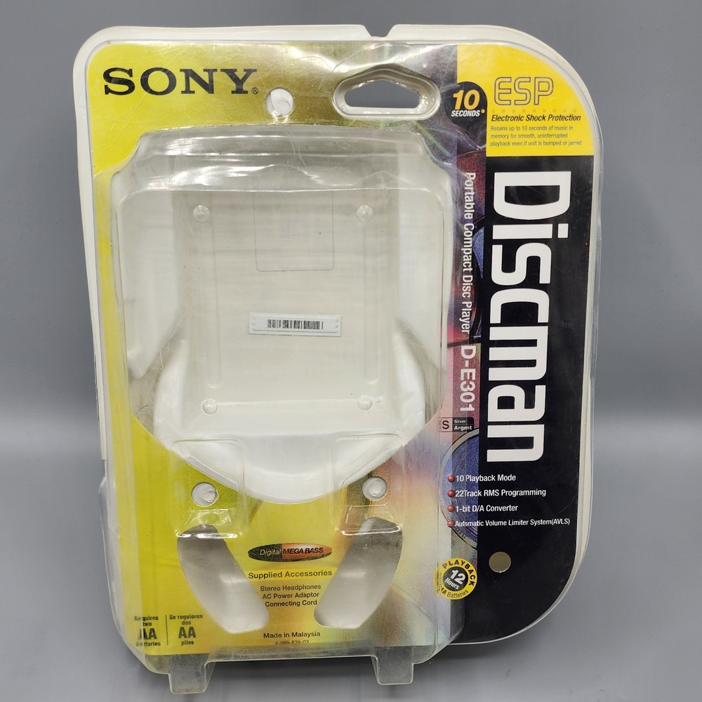 VTG Sony Discman D-E301 CD Player Original Box & Cables ONLY / READ