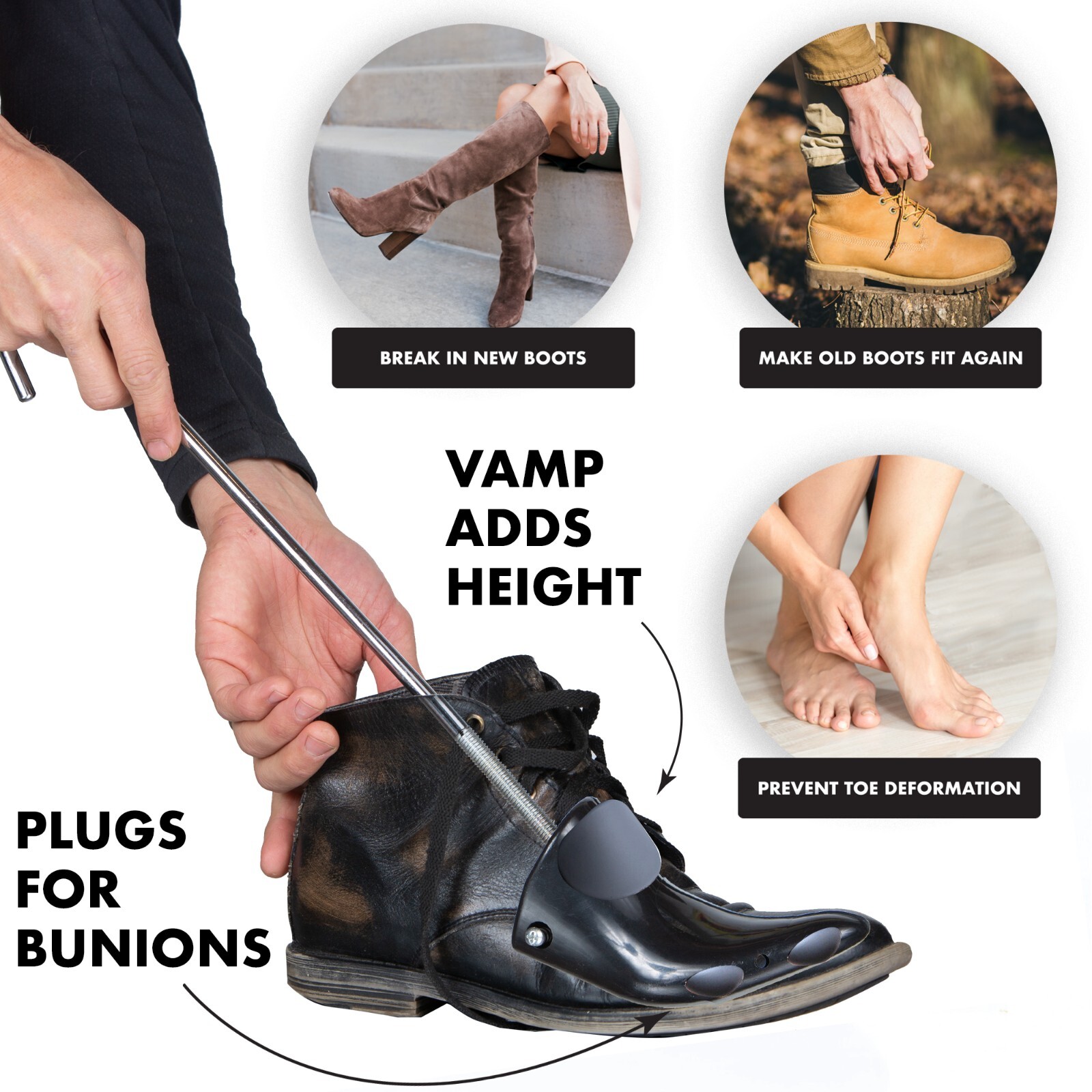 FOOTMATTERS Premium Boots Stretcher - Stretcher for Men & Women with Tight Boots
