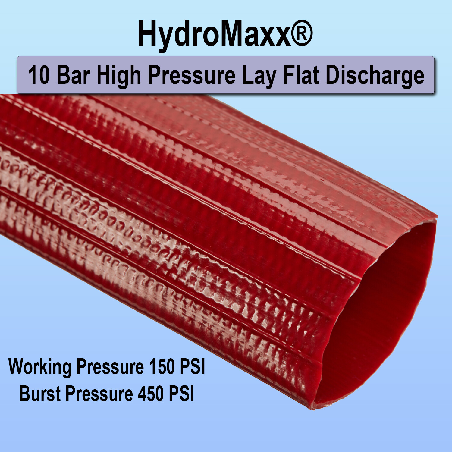2" High Pressure - Heavy Duty PVC Lay Flat Discharge Hose 100' & 300' Lengths