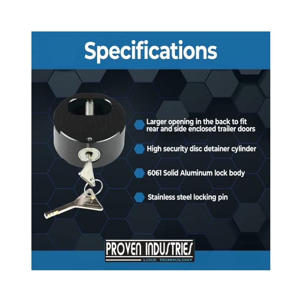 Heavy Duty Puck Locks for Trailers, Shielded Shackle, Enhanced Security