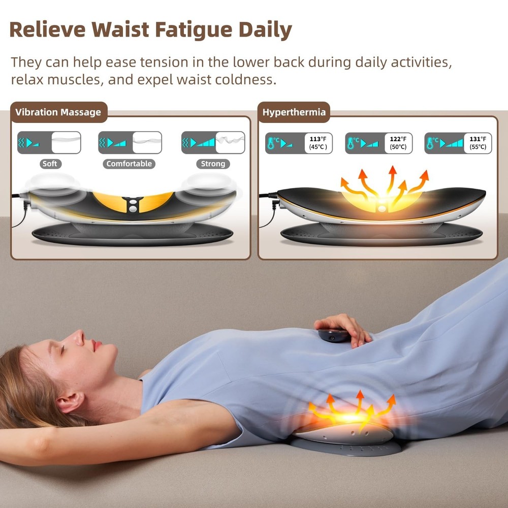 Electric Lumbar Traction Device, Multifunctional Back Traction Device with Dy...