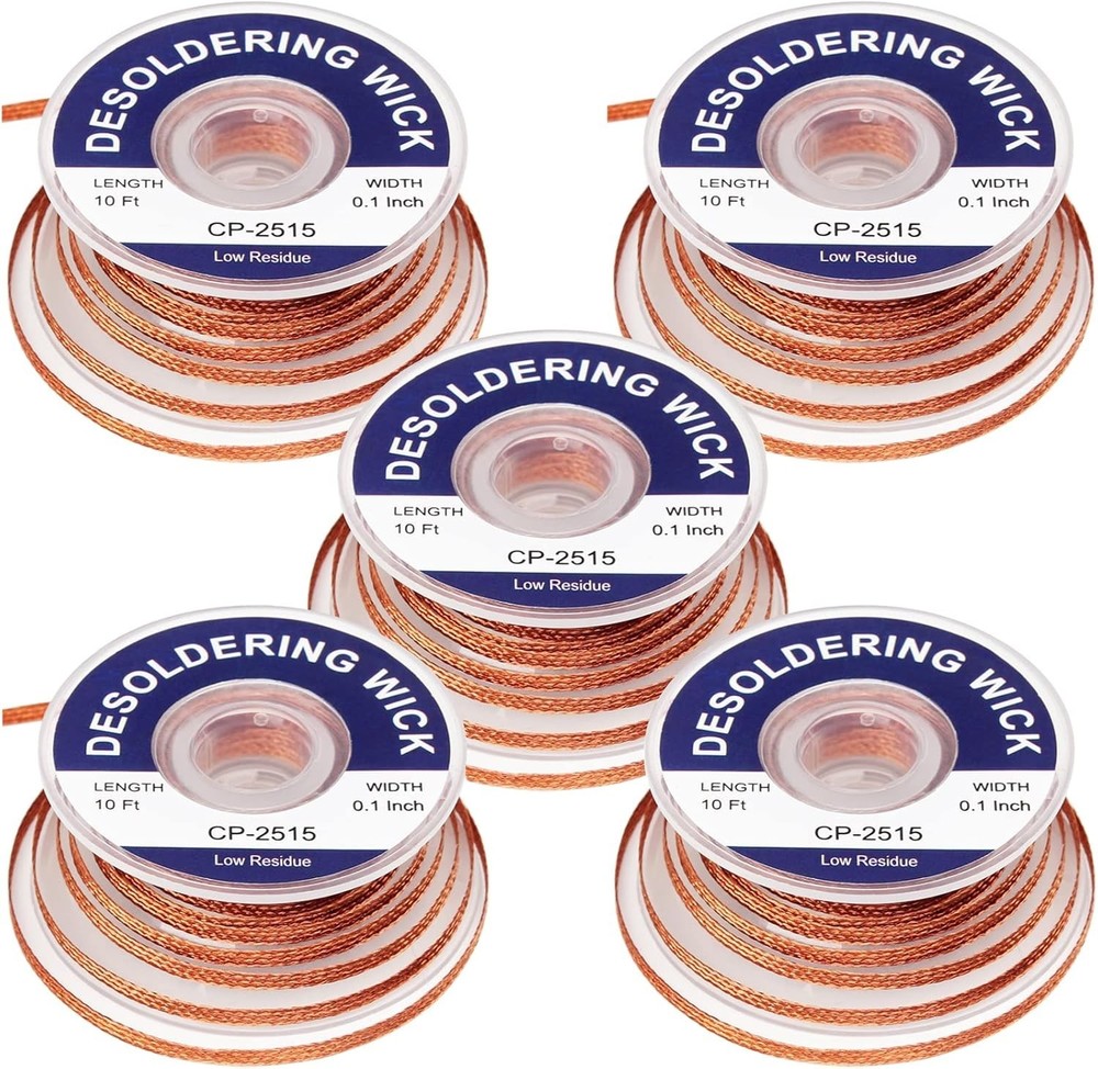 Solder Wick Braid 10ft - 5Pcs No-Clean Desoldering Tool