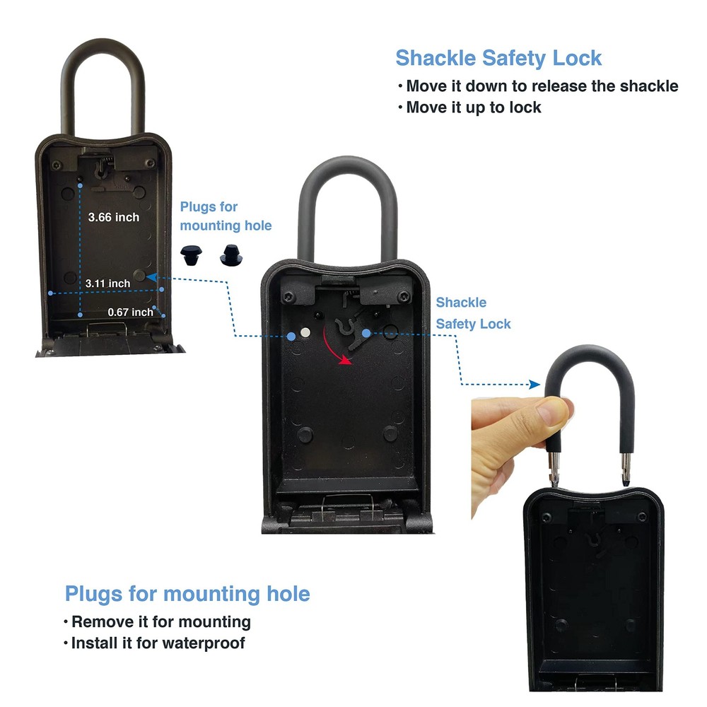 MojoBox, Digital Lockbox, Bluetooth Key Lockbox, iOS/Android App Remotely Gen...