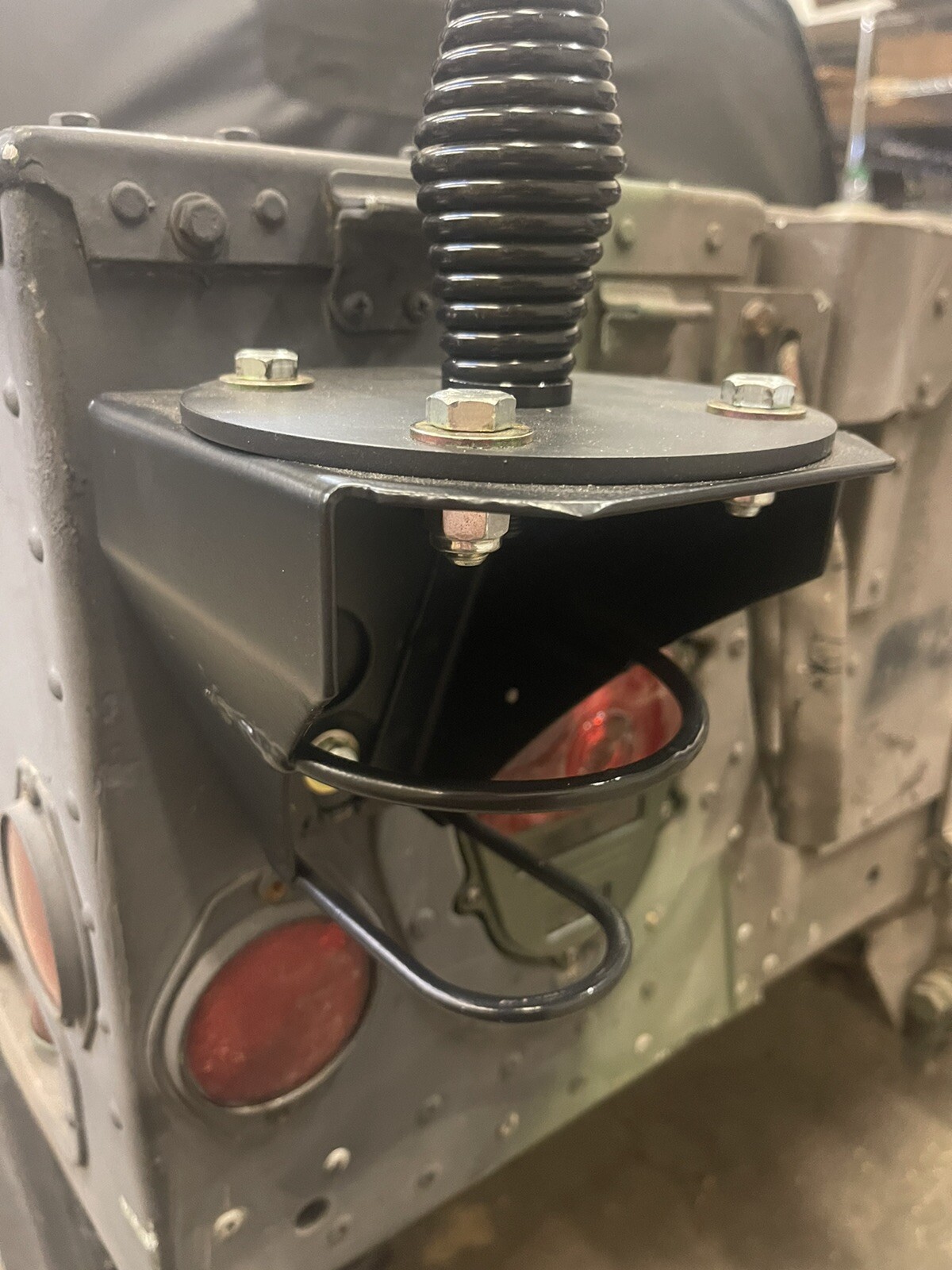 Dual Lighted Military Antennas Base & Mounting Brackets Not OEM Fits HUMVEE