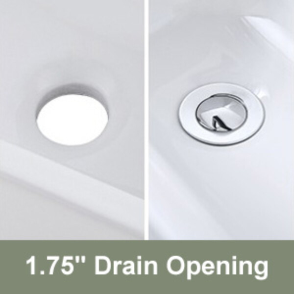 Small Wall Mount Vessel Sink Rectangle Sink White Ceramic Bathroom Sink, Left