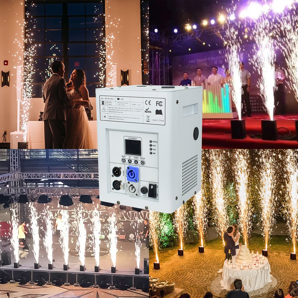 Cold Spark Machine DMX DJ Event Party Firework Machine 2pcs with Flight Case