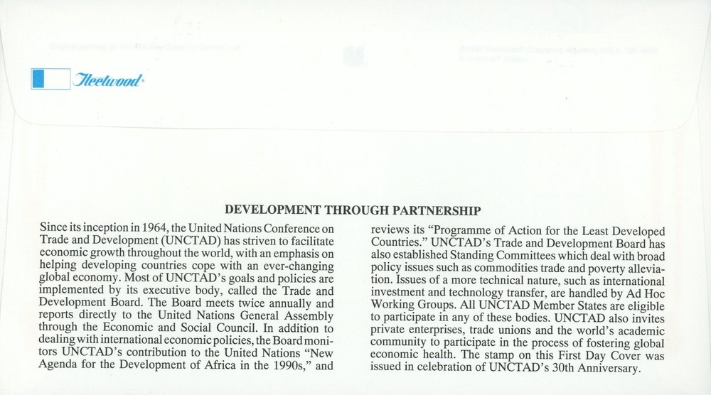 United Nations 653-654 FDC Development through Partnership MI4 Block