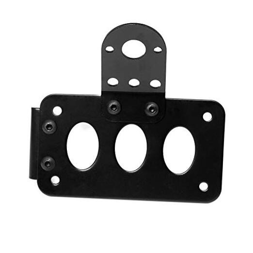 Motorcycle License Plate Bracket - Universal Side Mount Holder with Tail Light