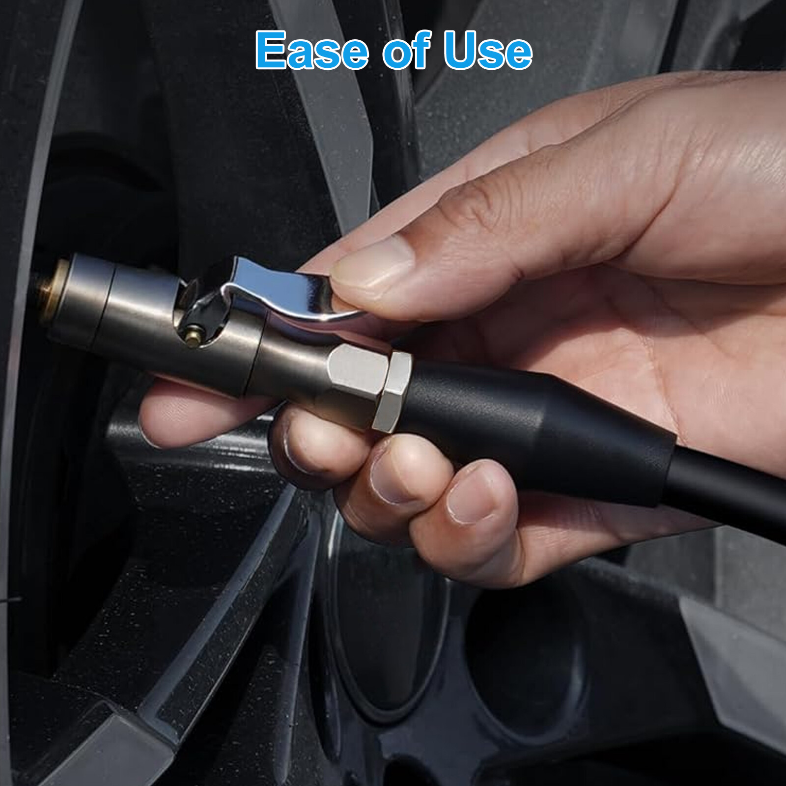 200PSI Tire Inflator Lock-on Air Chuck Heavy-Duty Compatible with Schrader Valve