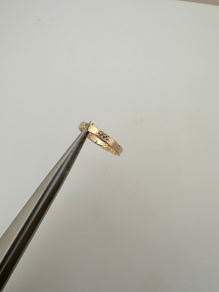 14K Gold Filled Hammered and Patterned Ring (Three Sizes Available: 6, 7, 8) - 1