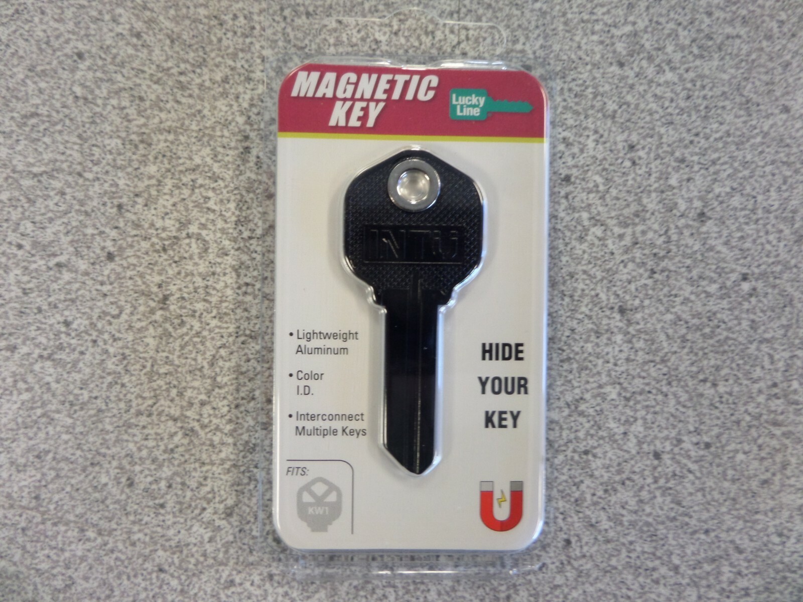 MAGNETIC BLACK KWIKSET KW1 HOUSE KEY LUCKY LINE 15520