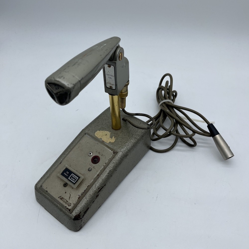 Vintage rare 1950's Executone EXL MICROPHONE  art deco button push intercom