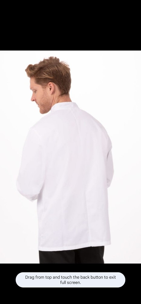 Men's Bordeaux Chef Coat White X-Large