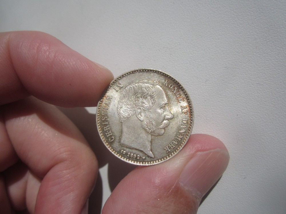 HIGH GRADE 1892 DENMARK 1 KRONE SILVER