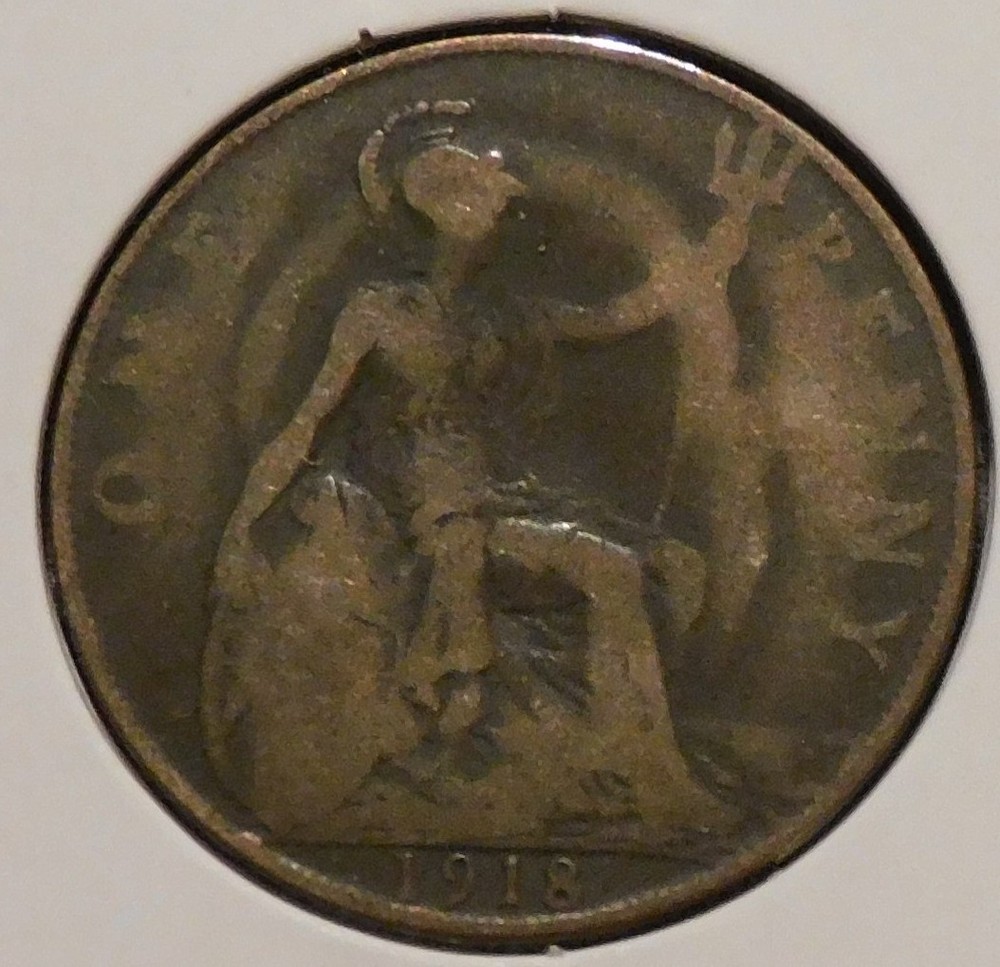 British Penny - 1918 - King George V