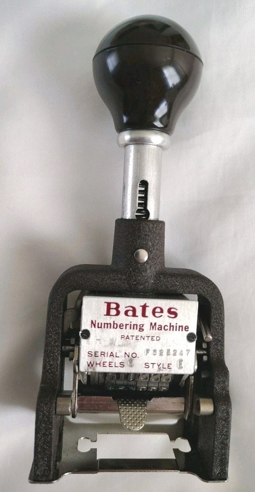 Vintage Bates Multiple Movement Numbering Machine Stamp 6 Wheels Style E