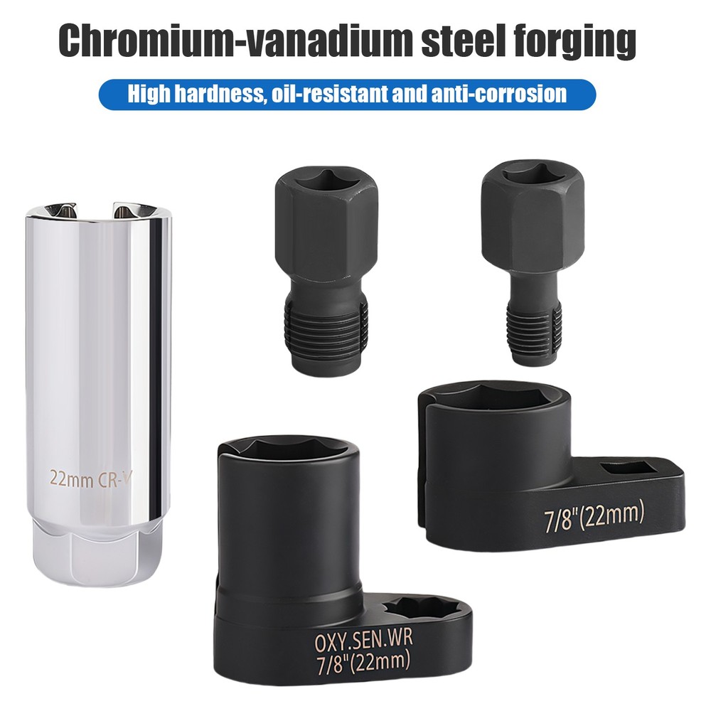 5PCS Automotive O2 Oxygen Sensor Socket Set Offset 02 Sensor Wrench Remover Tool