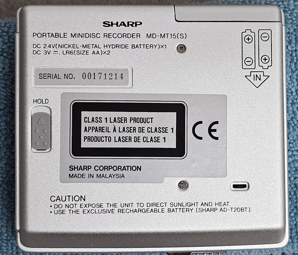 Sharp Mini Disc Portable MD-MT15H