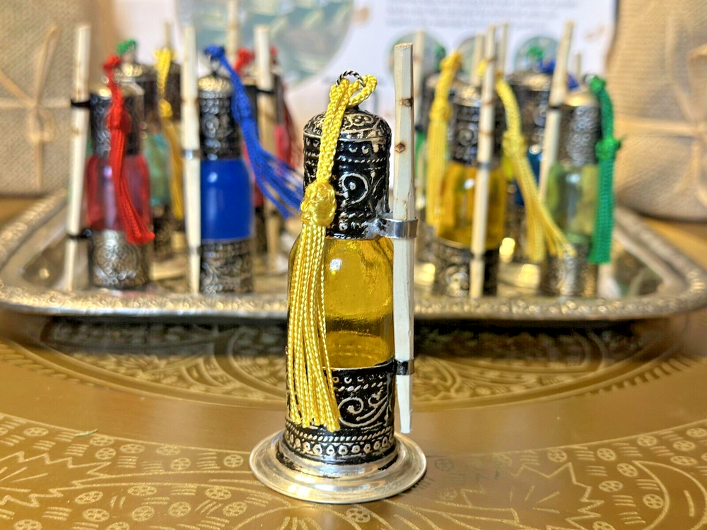 Handcrafted Moroccan Kohl Glass Metal Container