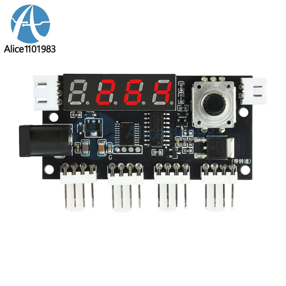 DC 5-24V 5A 4-way PWM Fan Speed Control Intelligent Temperature Control Module