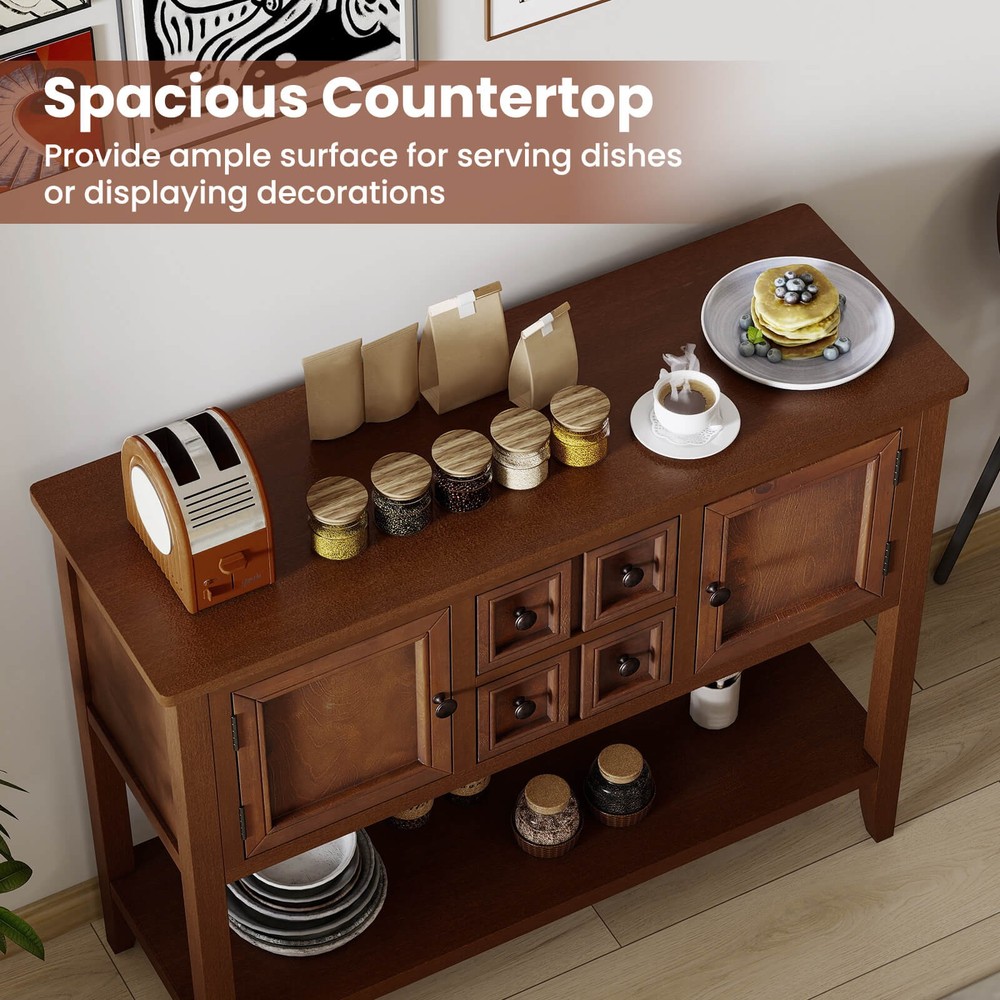 Buffet Sideboard Cabinet Entryway Console Table with 2 Doors and 2 Drawers