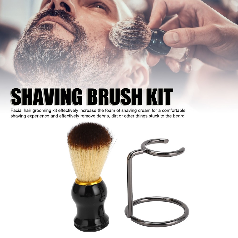 Curved Handle Shaving Brush Set For Comfortable Shaving Experience
