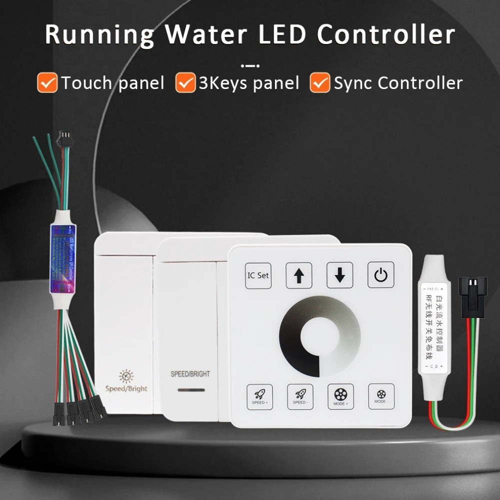 8Keys WS2811 Running Water Led COB Strip Touch Panel Remote Controller Splitter