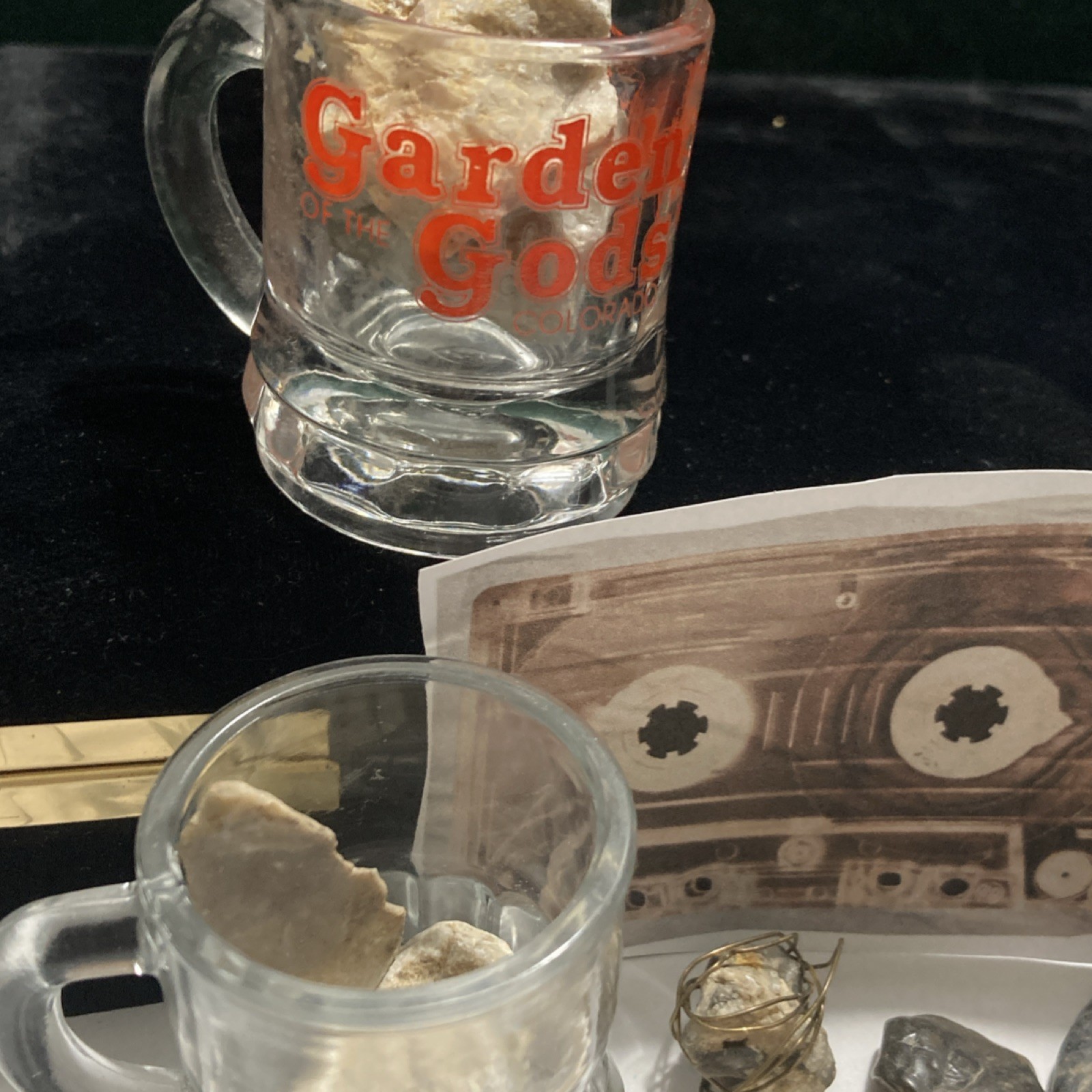 Assorted Rocks Minerals Lot with Garden of the Gods Colorado Mug or Shot Glasses