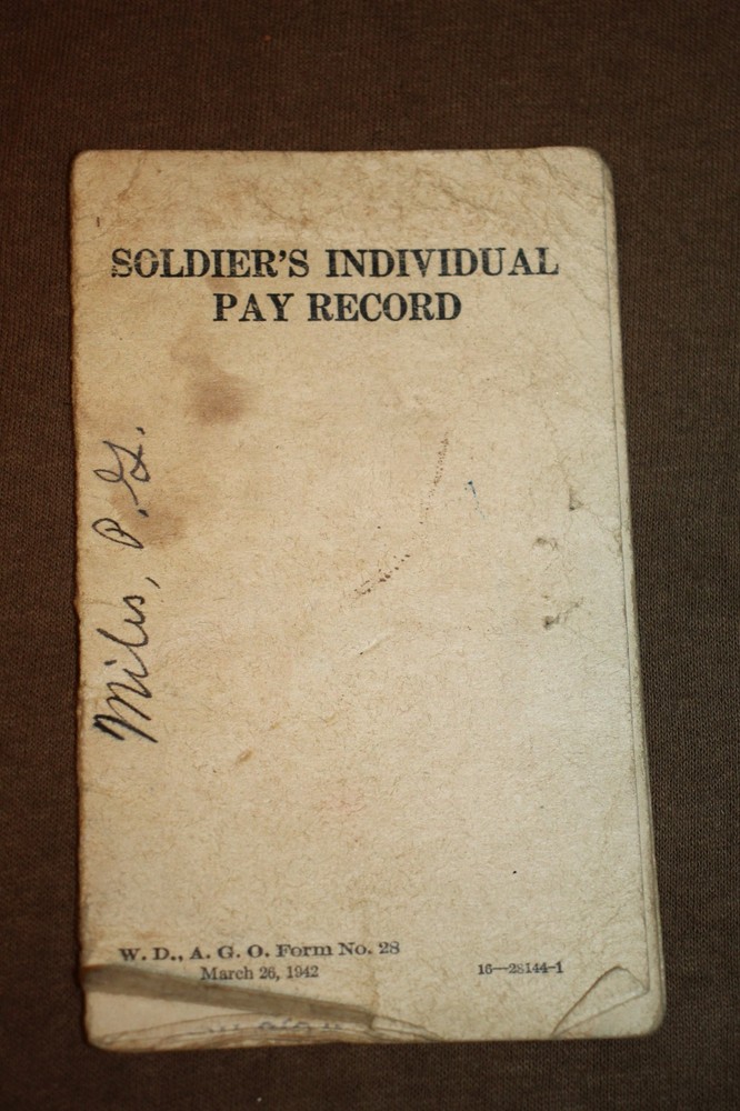 Original WW2 U.S. Army Air Forces Serviceman's (Pvt) Pay Record Booklet, 1943 d.