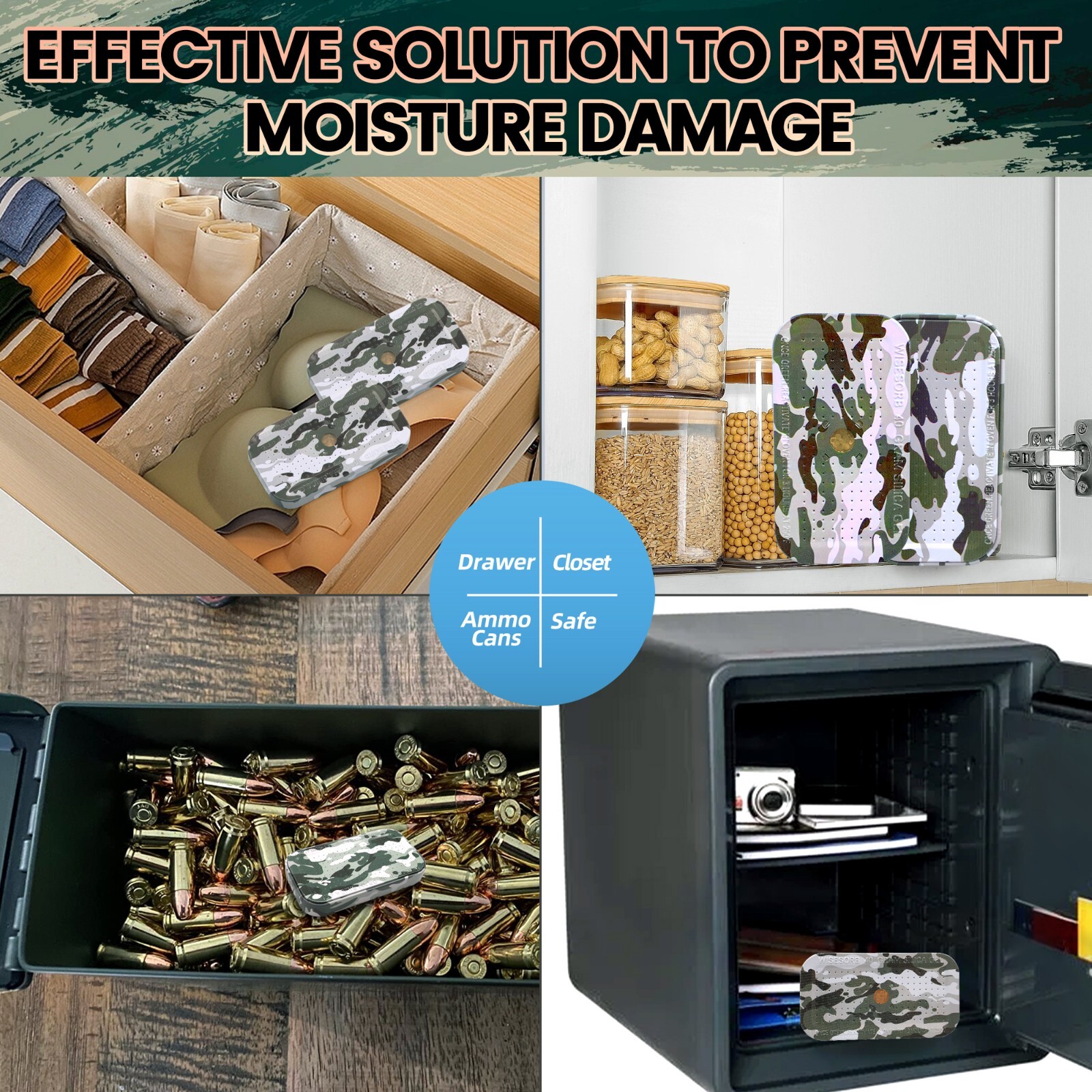 40 Gram Reusable Indicating Desiccant Gun Safe Dehumidifier Silica Gel Canister