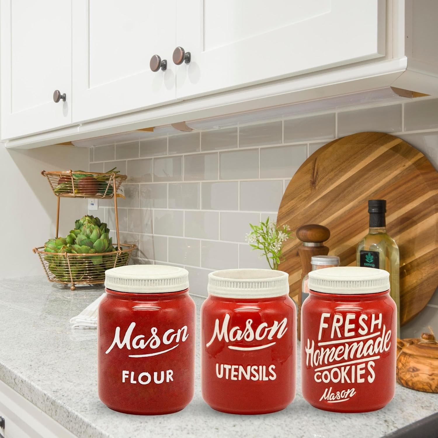 Mason Jar Flour Container - Decorative Flour Canister Mason Jars - Kitchen Food