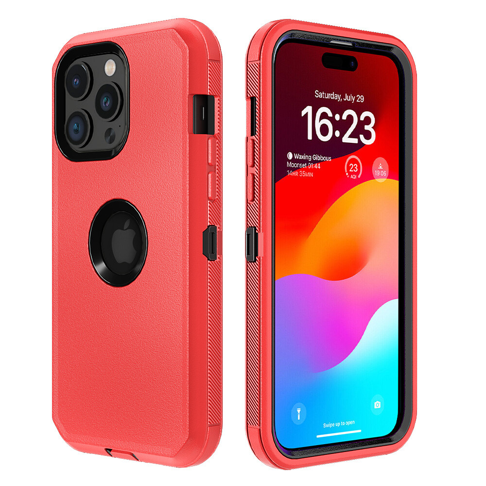 For iPhone 15 Pro Max 15 Case Shockproof Cover+Tempered Glass Screen Protector