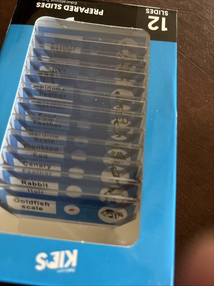 48pc Color-coded Prepared Plastic Microscope Slides Bird Fish Mammal Insect