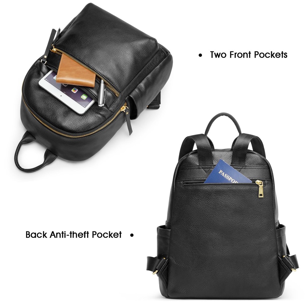 Genuine Leather Backpack Purse for Women Multi-functional Elegant Daypack Sof...