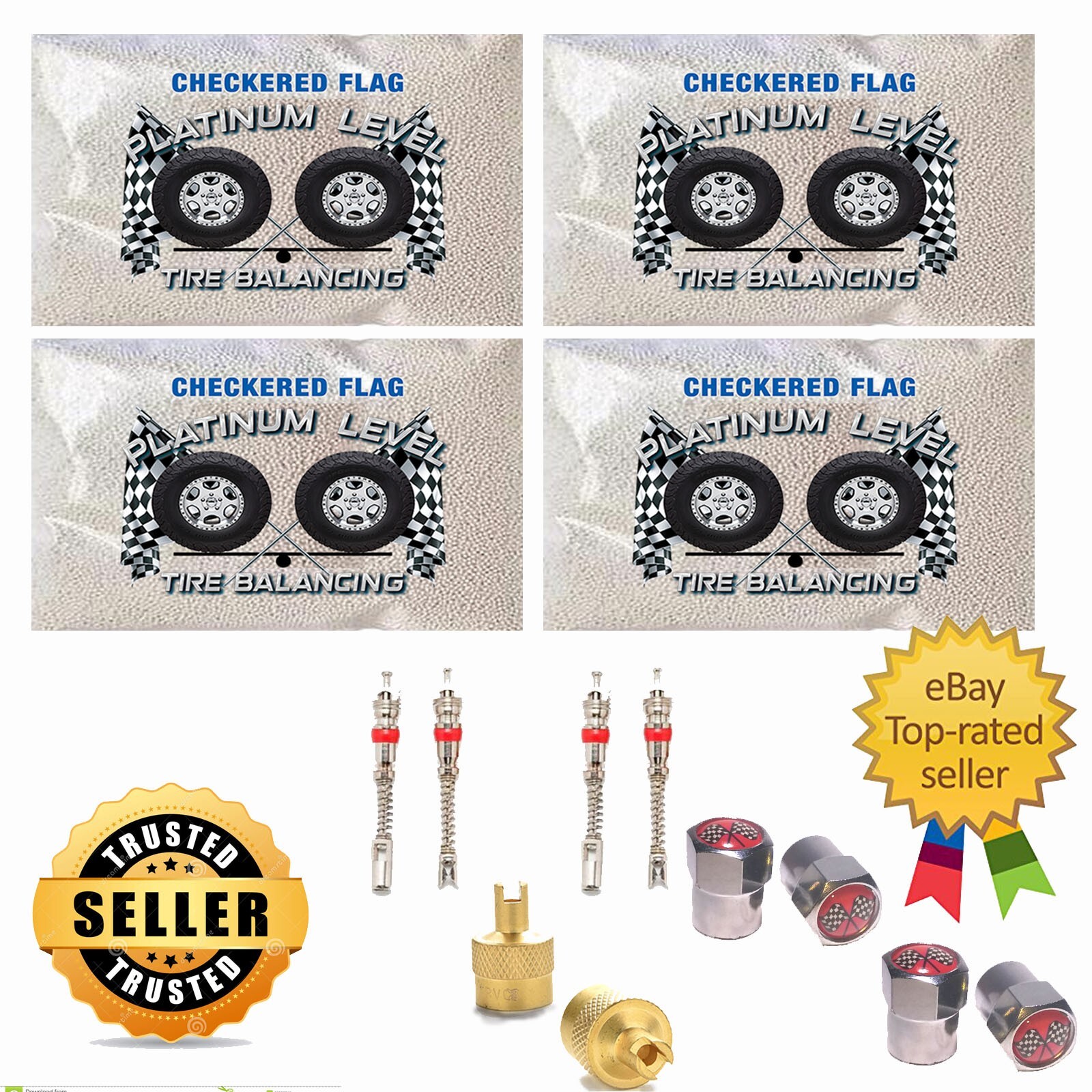 (4-12oz) Tire Balance Beads with 12 ounce bags by Checkered Flag