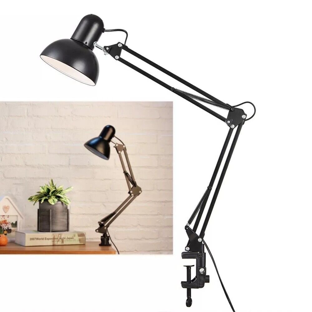 Lamp Desk Architect Arm Swing Adjustable Light Table Clamp Black Metal USA