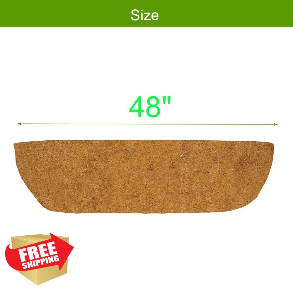 Frillybutts 48 Inch Coco Liner Replacement for Window Deck Trough Planters