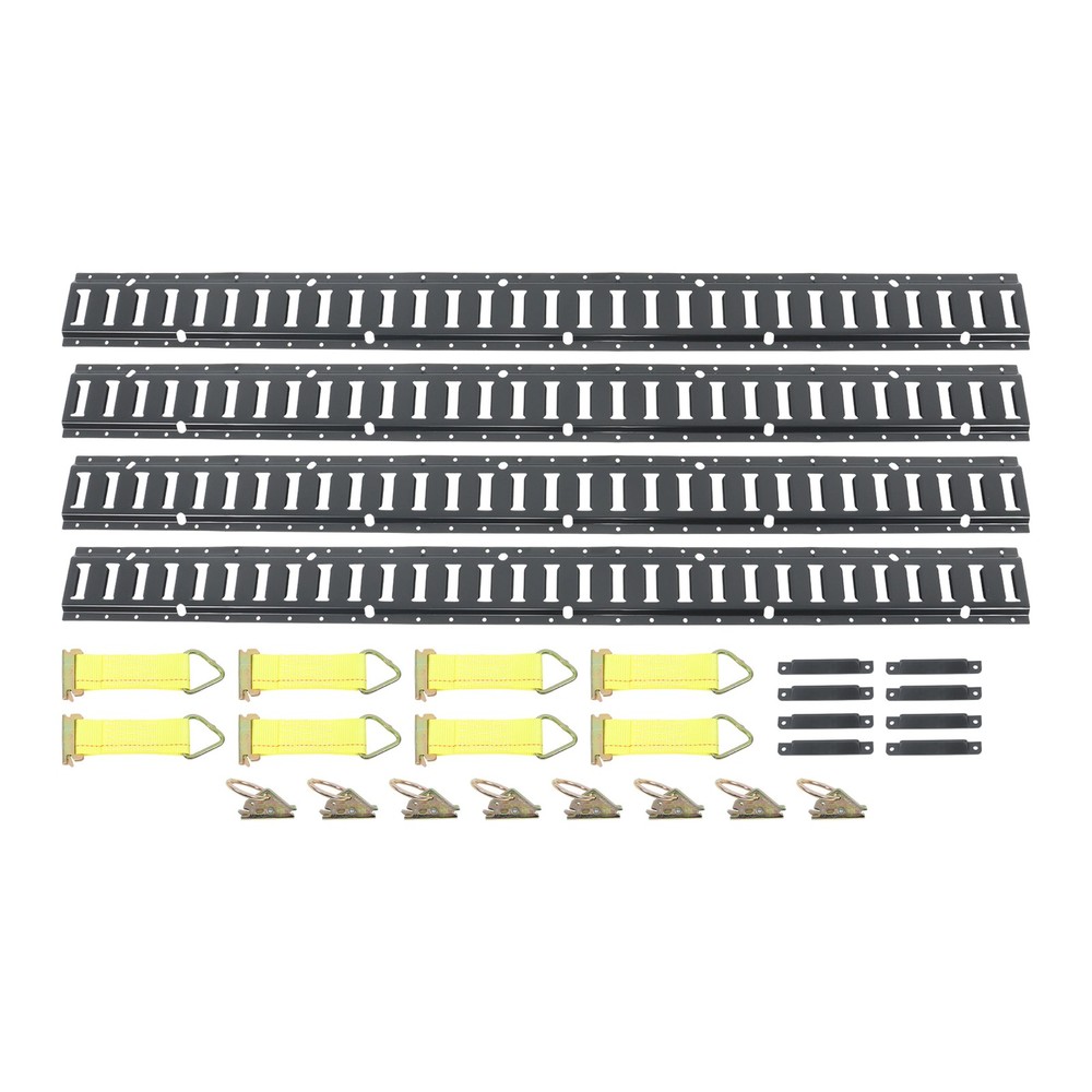LABLT 5' E Track Tie Down Rail System 28 Pack Secure Cargo For Garages Trailers