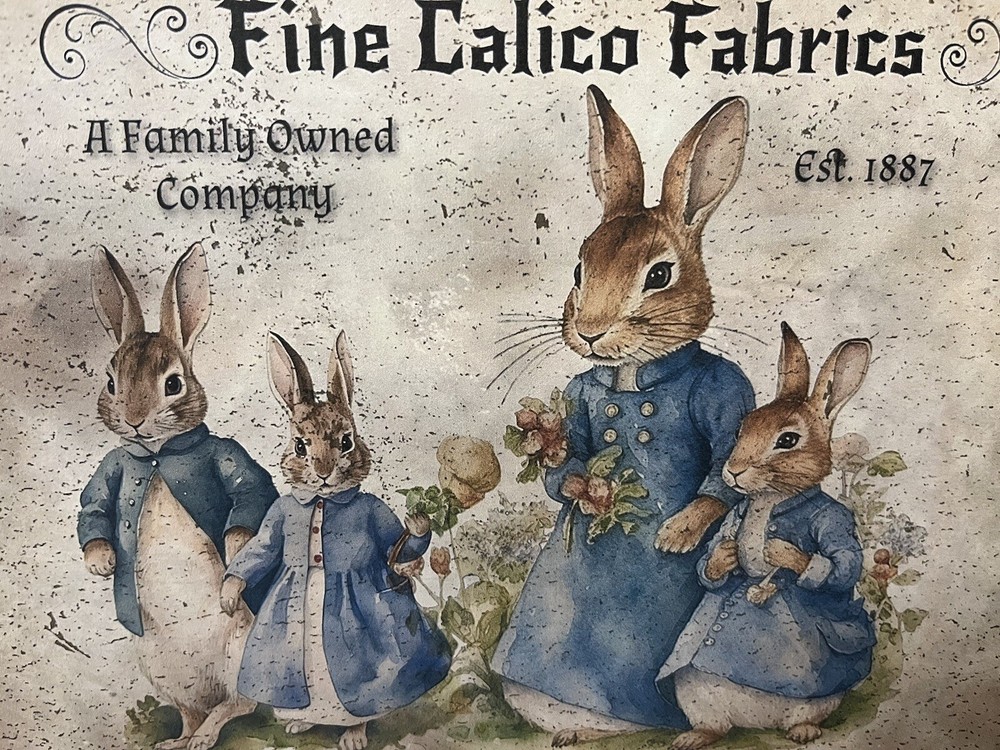 Petuna Hare Calico Fabrics Peter Rabbit Handcrafted Plaque / Sign #10
