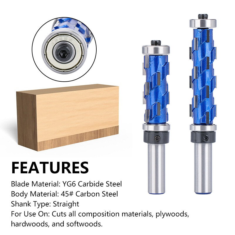 1/2'' Shank Flush Trim Router Bit Compression Milling Cutter Top Bottom Bearing