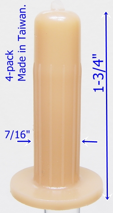 Oajen caster socket insert for 5/16" x 1-1/2" stem, 4-pack, 7/16"OD, plastic