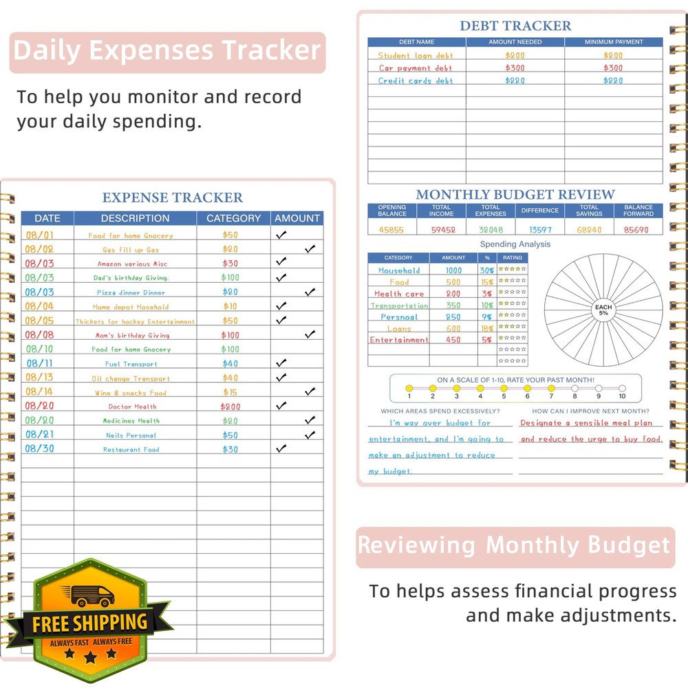 Monthly Budget Planner Undated 14 Months Expense Tracker