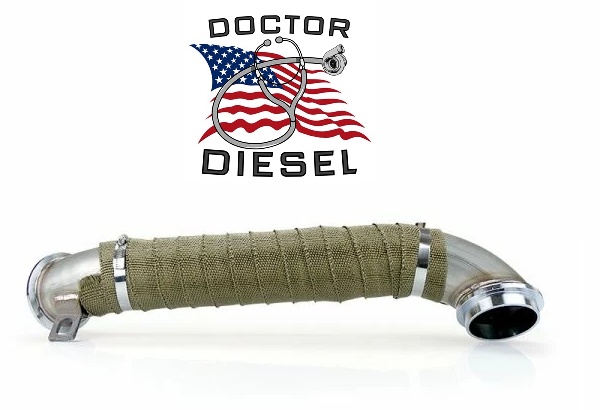 DD 3" Turbo Pipe W Heat Wrap For 2004.5-2010 Chevy GMC 6.6L LLY LBZ LMM Duramax
