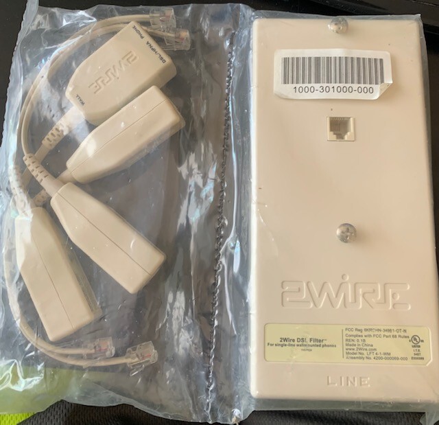 2Wire DSL Filter 4 pack with Wall Mount / Single Line Wall Mounted